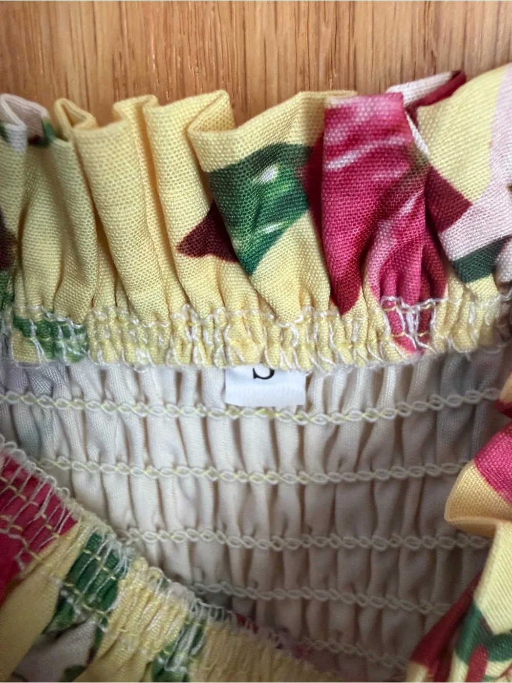 Source Unknown Yellow Floral Sundress with Pink and Green Accents